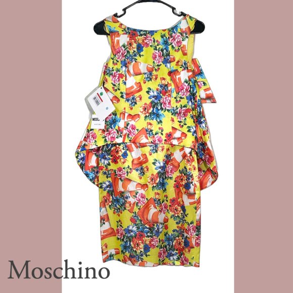NEW! MOSCHINO COUTURE Rare 'Runway' Flower & Cone Dress, Sz 40 Italian (US 4) - Picture 2 of 11